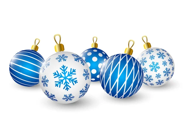 Bolas azuis de Natal — Vetor de Stock