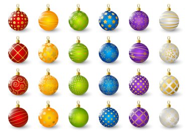 Set of color Christmas balls