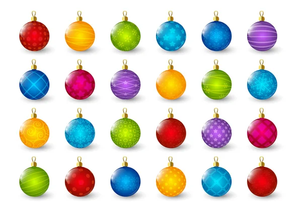 Set von farbigen Weihnachtskugeln — Stockvektor