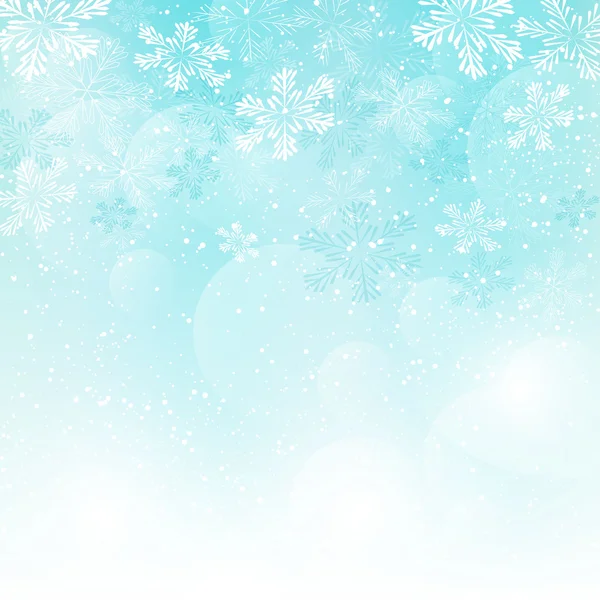 Beyaz kar taneleriyle Noel arkaplanı — Stok Vektör