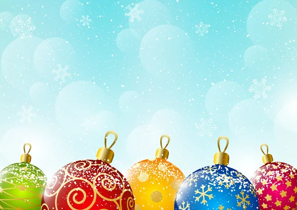 Christmas background with color balls — Stock Vector