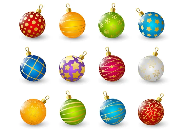 Conjunto de bolas de Natal de cor — Vetor de Stock