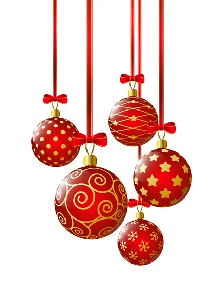 Xmas red balls — Stock Vector