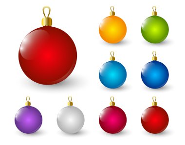 Renkli Noel topları kümesi