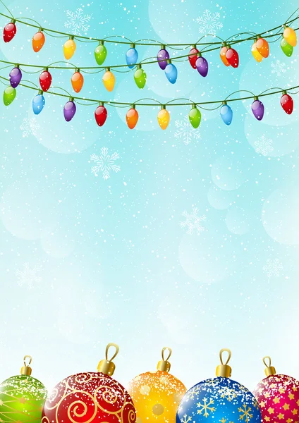 圣诞节背景与灯泡 — 图库矢量图片