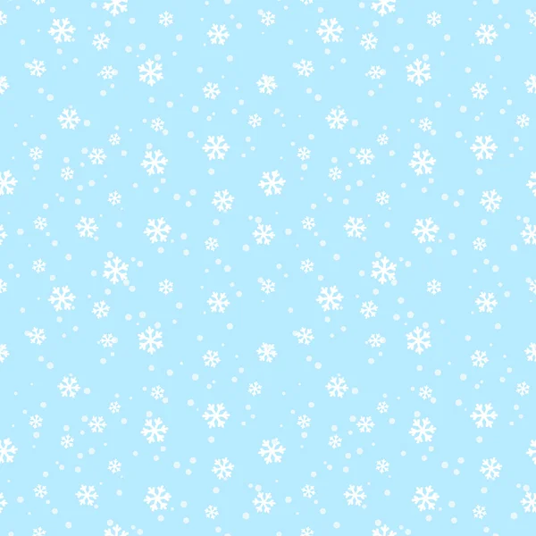 Patrón sin costuras con copos de nieve blancos — Vector de stock