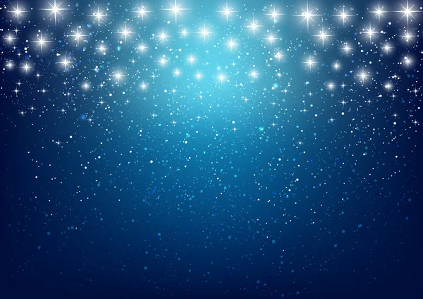 Estrellas brillantes sobre fondo azul — Vector de stock