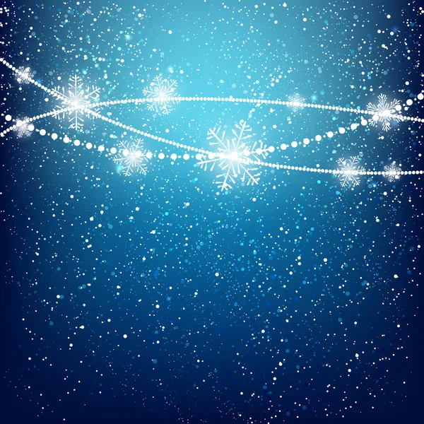 Navidad copos de nieve brillantes — Vector de stock