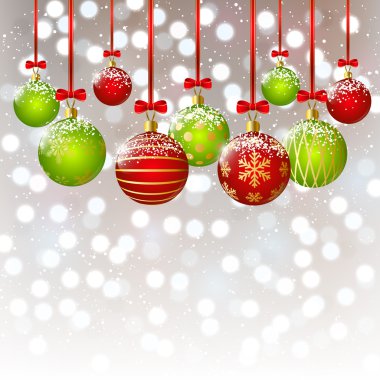 Xmas topları bokeh arka plan üzerinde