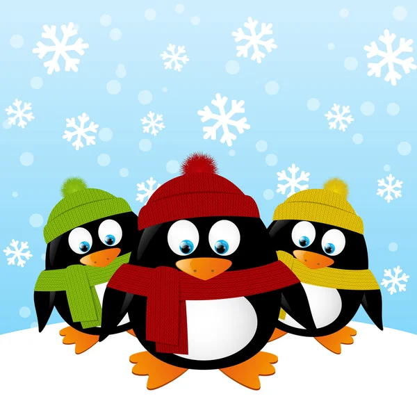 Cute penguins on winter background — Stock Vector © Huhli13 #33754129
