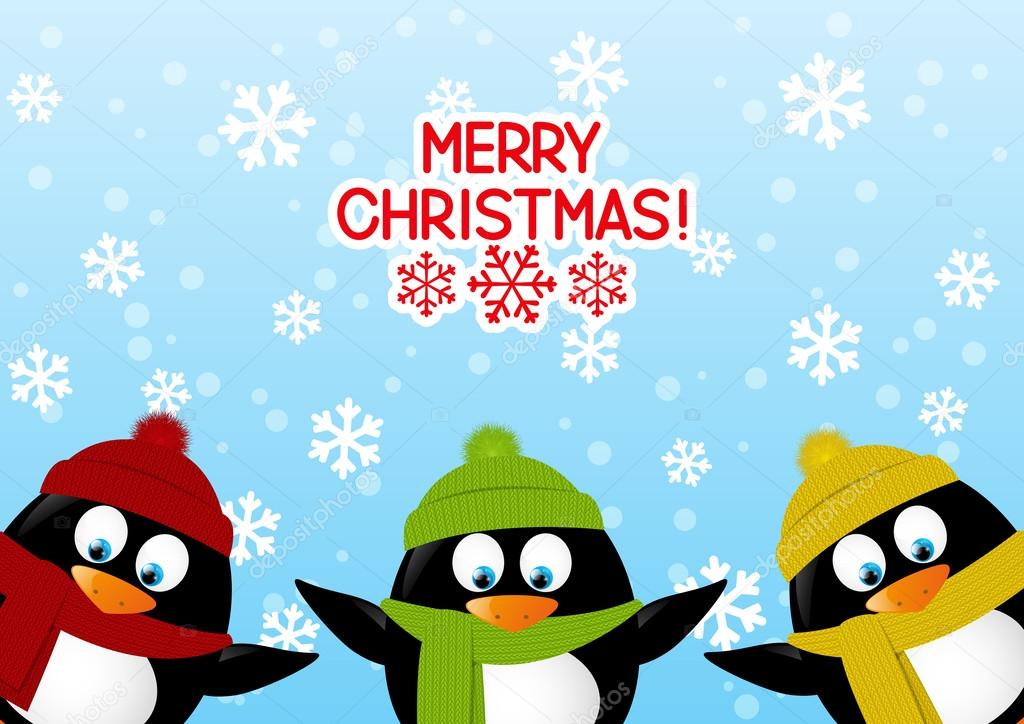 Funny cartoon penguins