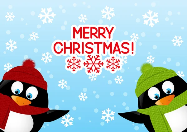 Kerstmis pinguïns — Stockvector