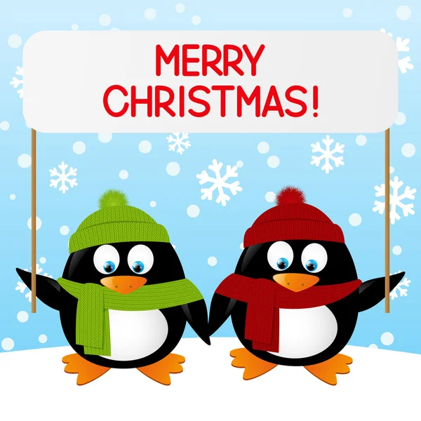 Kerstmis pinguïns — Stockvector