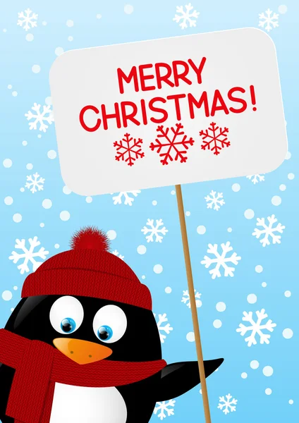 Pingüino de Navidad — Vector de stock