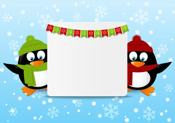 Christmas penguins — Stock Vector
