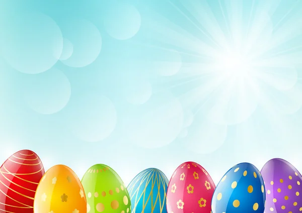 Uova di Pasqua variopinte — Vettoriale Stock