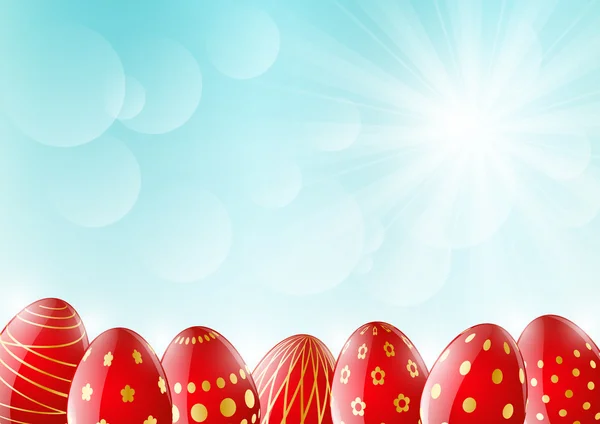 Red Easter eggs — Stock Vector