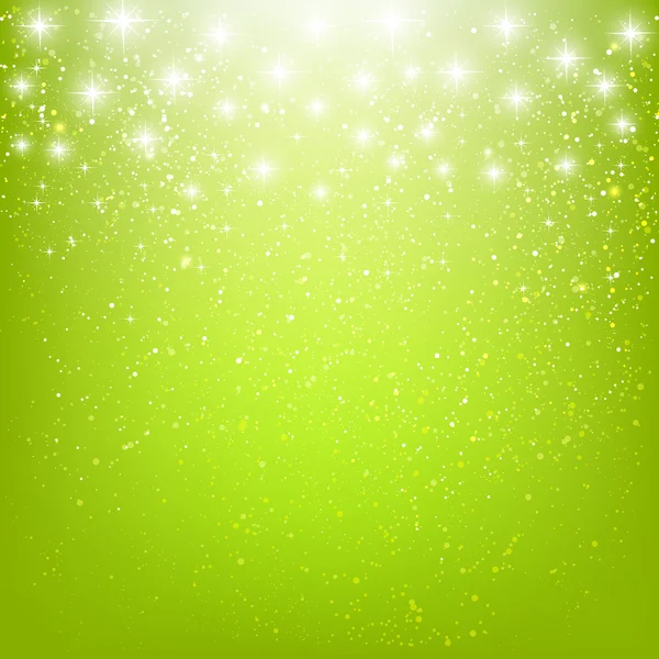Étoiles brillantes sur vert — Image vectorielle