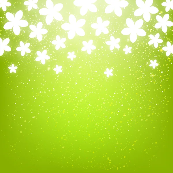 在绿色的闪亮花 — 图库矢量图片