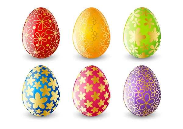 Ensemble d'oeufs de Pâques de couleur — Image vectorielle
