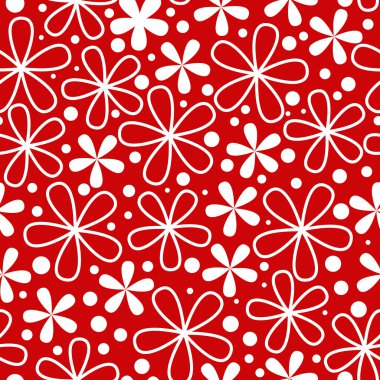 Beyaz çiçeklerle kusursuz desen