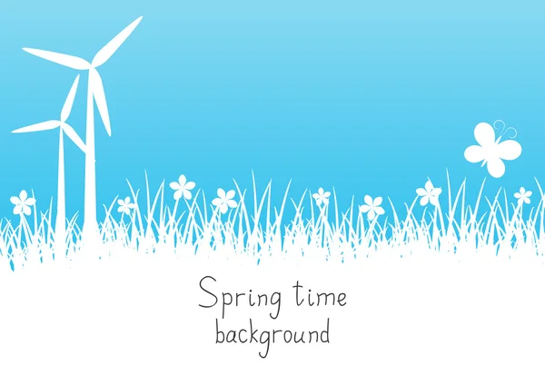 Blauwe voorjaar achtergrond — Stockvector