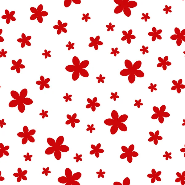 White pattern with red flowers — Stock Vector