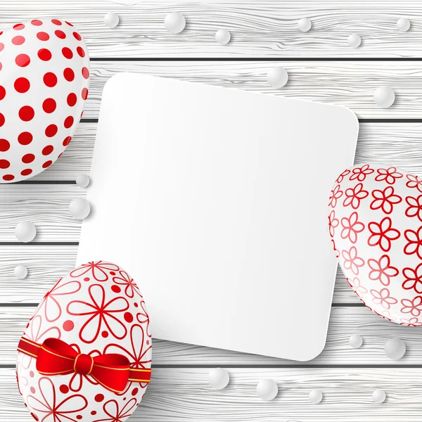 Ahşap arka planda paskalya yumurtaları