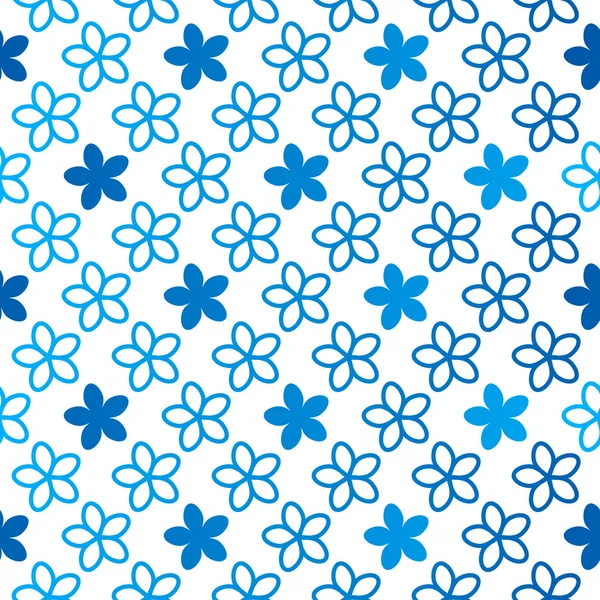 Blue floral seamless pattern — Stock Vector