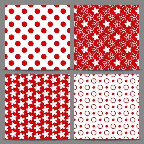 Red seamless patterns — Stock Vector