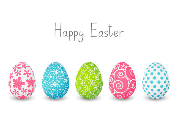 Easter eggs with colorful patterns