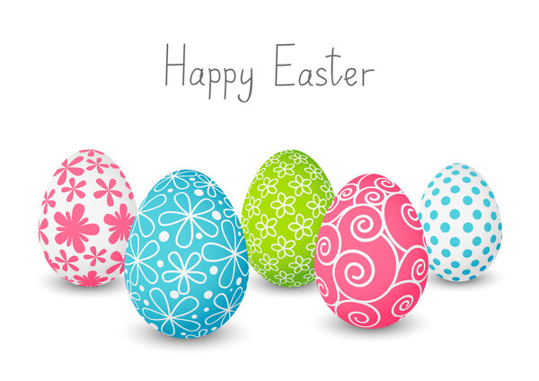 Easter eggs with colorful patterns