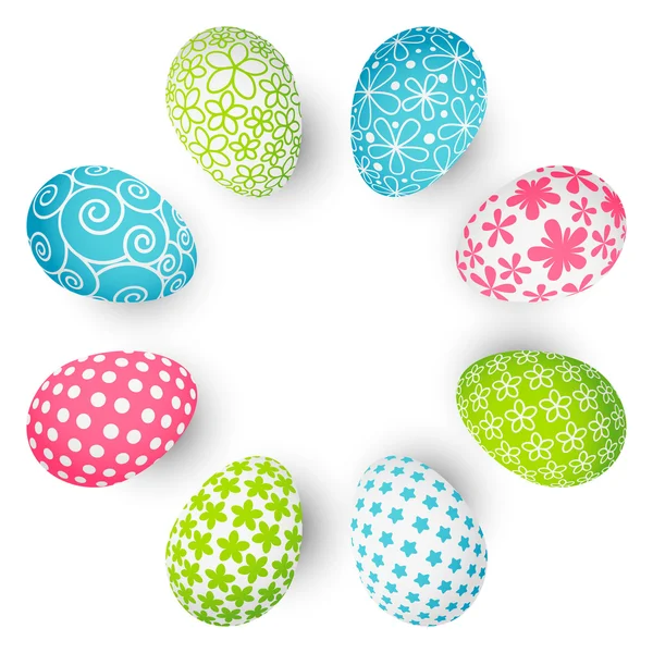 Paskalya renkli yumurtalar — Stok Vektör