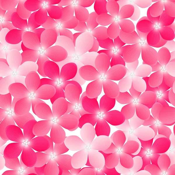 Patrón con flores de color rosa — Vector de stock