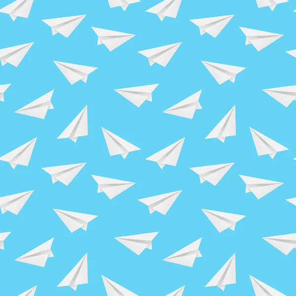 Seamless pattern with paper airplanes — Stock Vector
