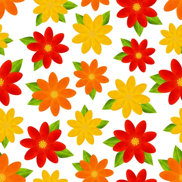 Wzór z kolor kwiatów — Wektor stockowy