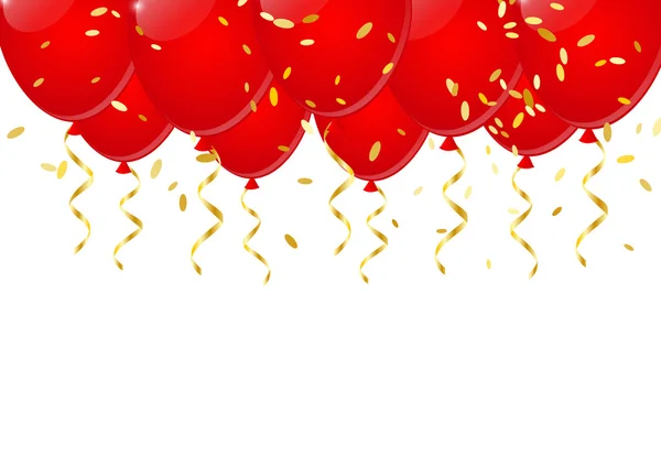 Ballons rouges festifs — Image vectorielle