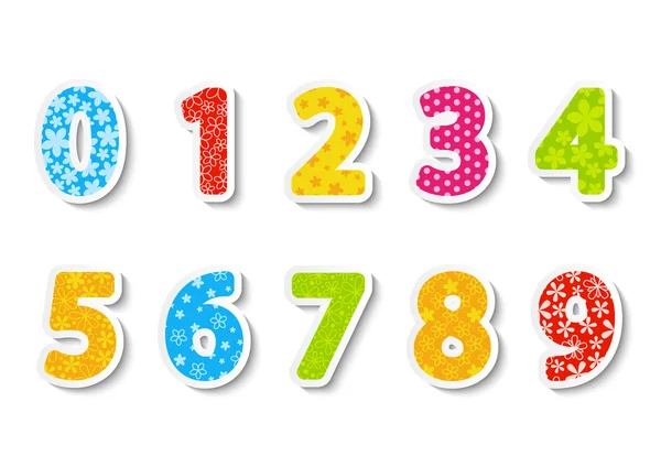 Color paper numbers — Stock Vector