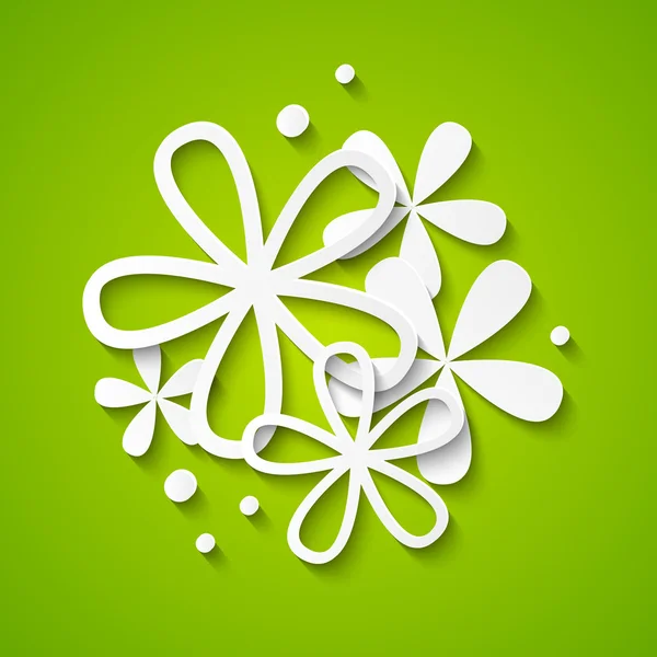 緑の背景の花 — ストックベクタ