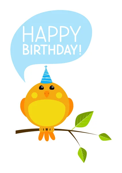 Bird with Birthday message — Stock Vector