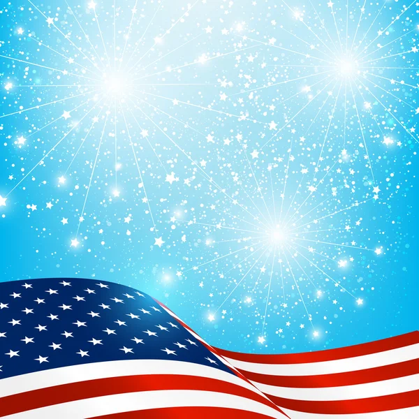 Independence Day card with American flag — Stock Vector