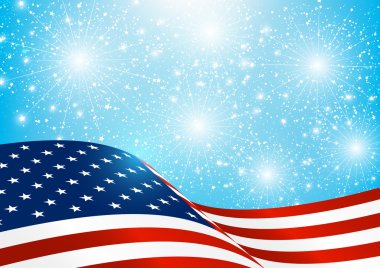 Amerikan bayrağı ile Bağımsızlık günü kartı