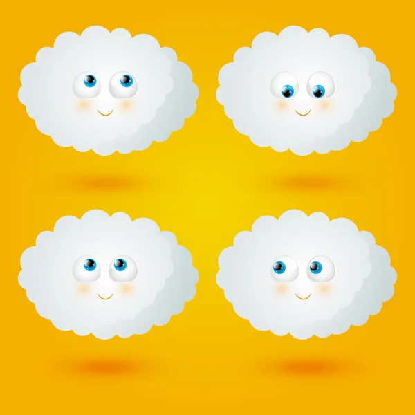 Grappige cartoon wolken — Stockvector