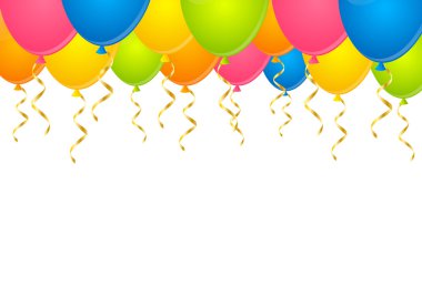 Beyaz arka plan üzerinde renkli balonlar