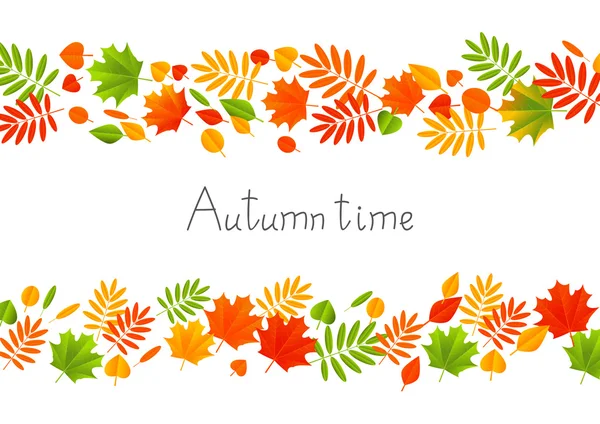 Fondo de otoño con hojas de color — Vector de stock