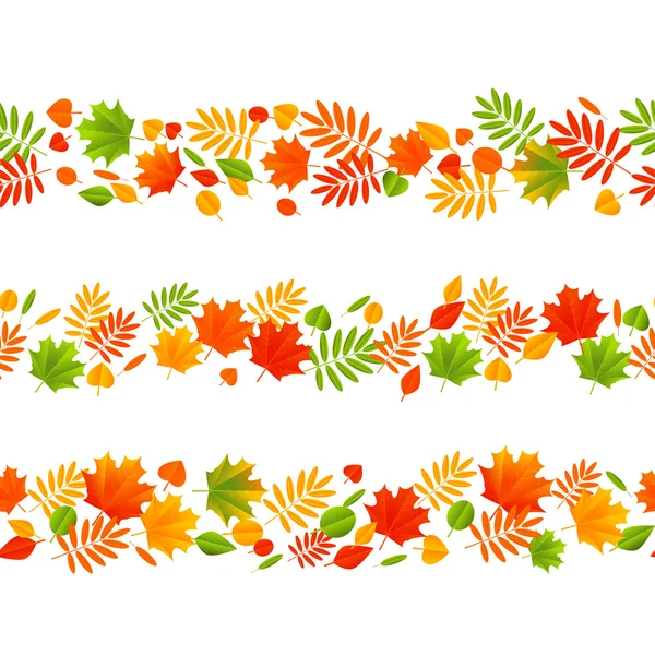 Őszi levelek határok — Stock Vector
