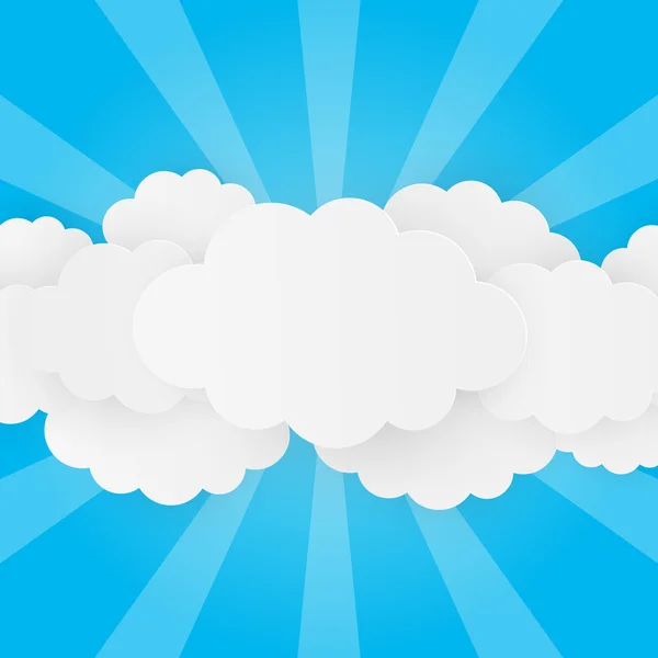 Papierwolken auf blauem Hintergrund — Stockvektor