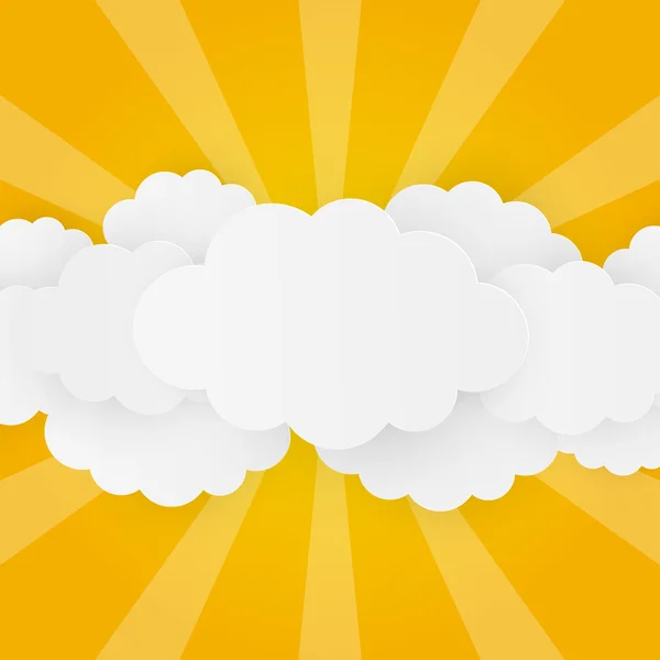 Paper clouds on background — Stock Vector