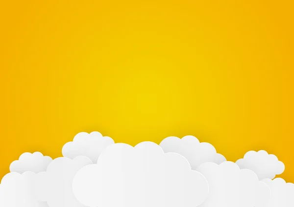 Papper moln på bakgrund — Stock vektor
