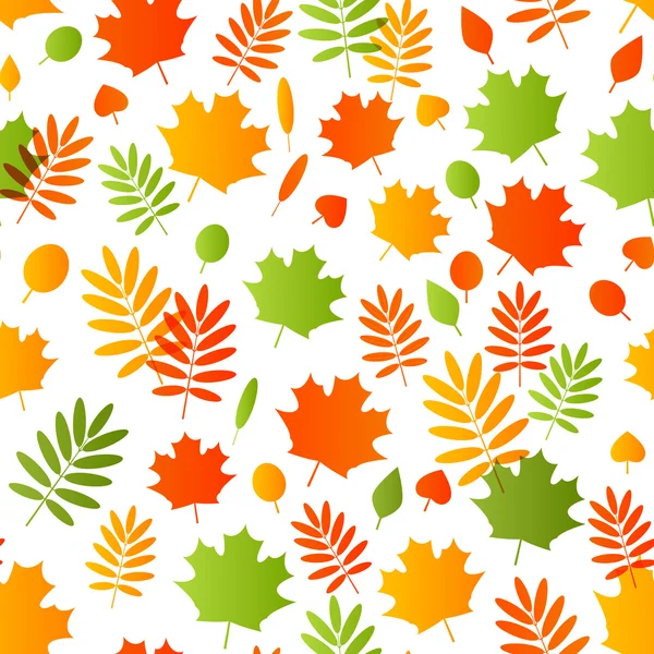Patrón sin costura con hojas de otoño — Vector de stock